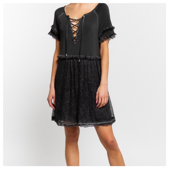 Sophia Boho Burnout Black Dress - Picture 5 of 10
